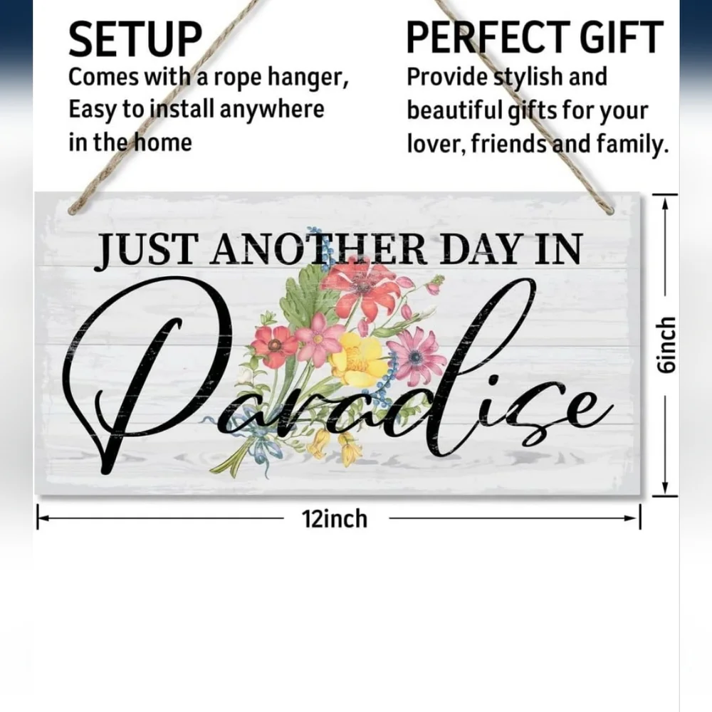Paradise Floral Wall Sign - Multicolor